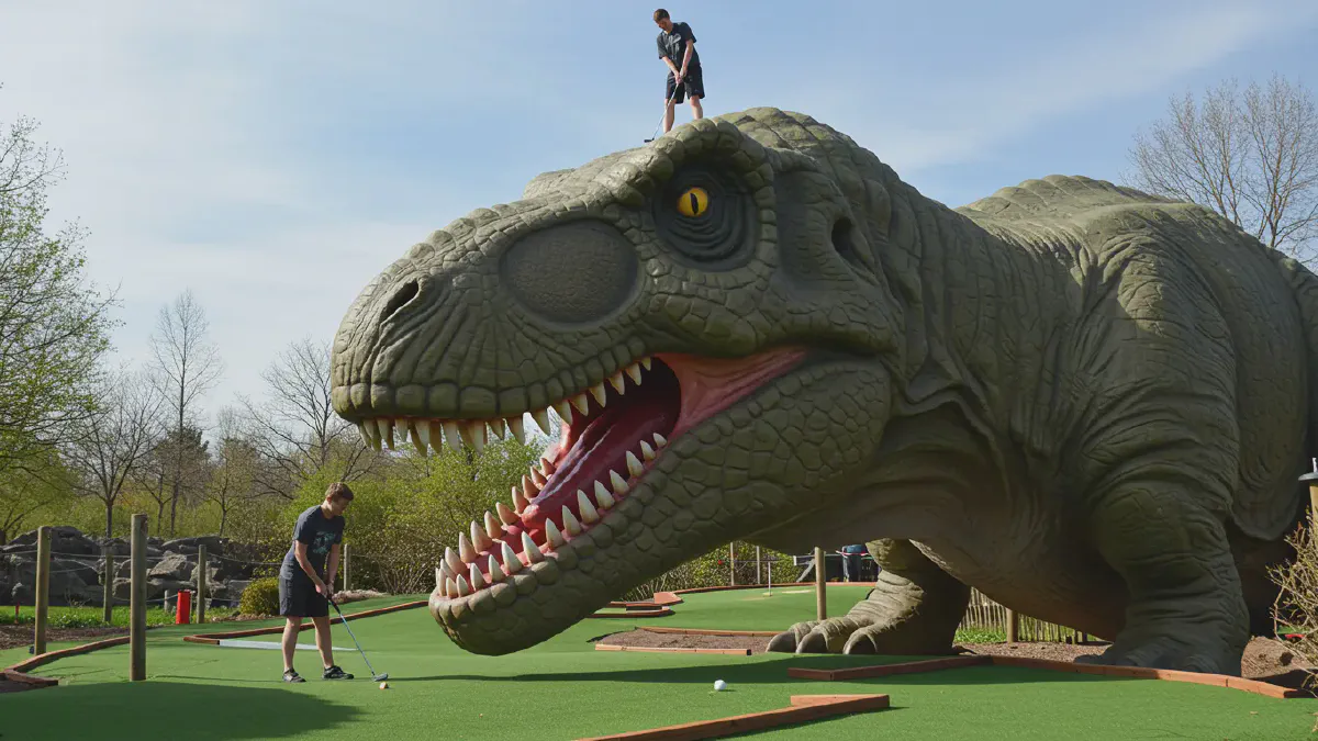 Mini golf course scene in Lorain Mini golf course scene in Lorain